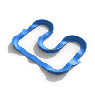 The Plastic modular pump track layout Viper‘s Many turns require skill and endurance.
