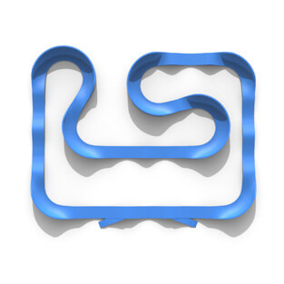 The Plastic modular pump track layout Prime time is the most popular large-scale combination track.