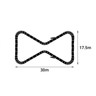 The Plastic modular pump track layout Apex records your wonderful cycling moments like an hourglass.