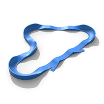The Plastic modular pump track layout Cosmo is one of the most popular modular pump track layouts.
