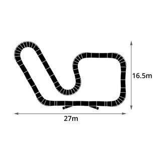 The Plastic modular pump track layout Hyper boost is a little more demanding and very versatile.