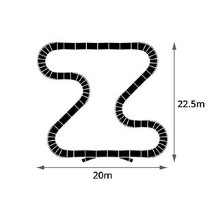 The Plastic modular pump track layout Vortex is perfect for endurance and skill.