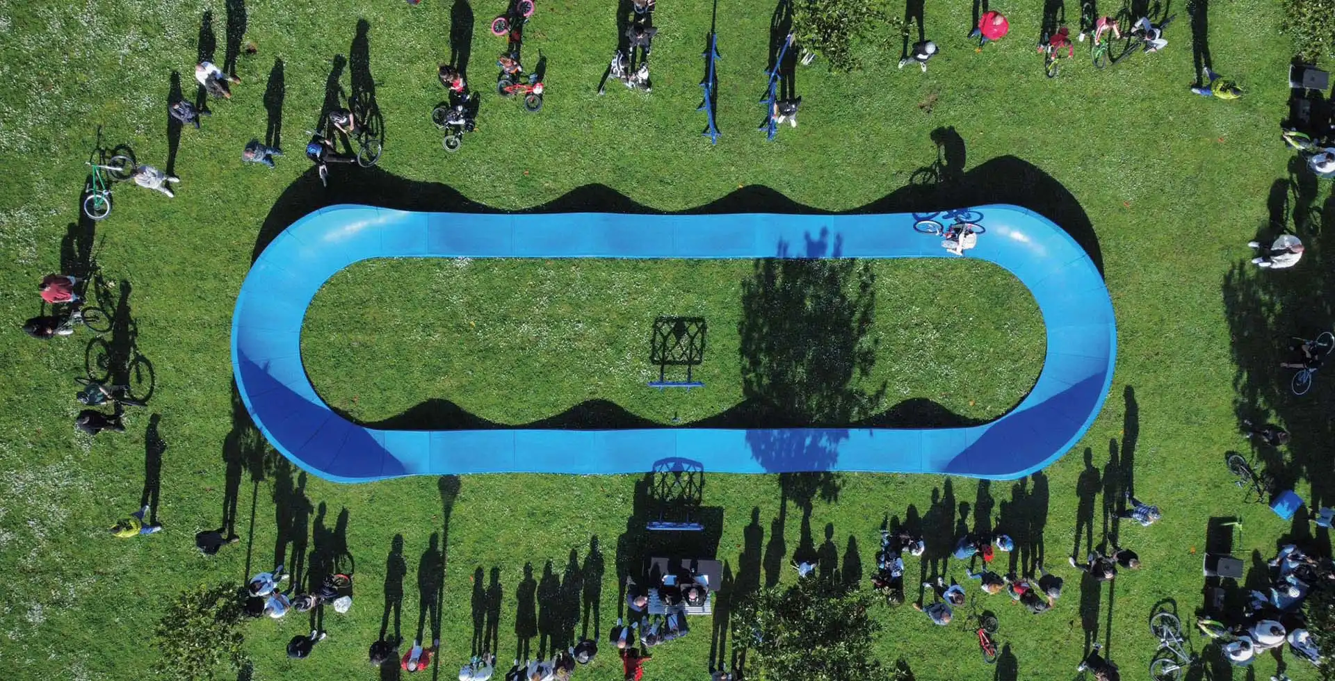 Modular pump tracks handle rain, snow, and strong sun