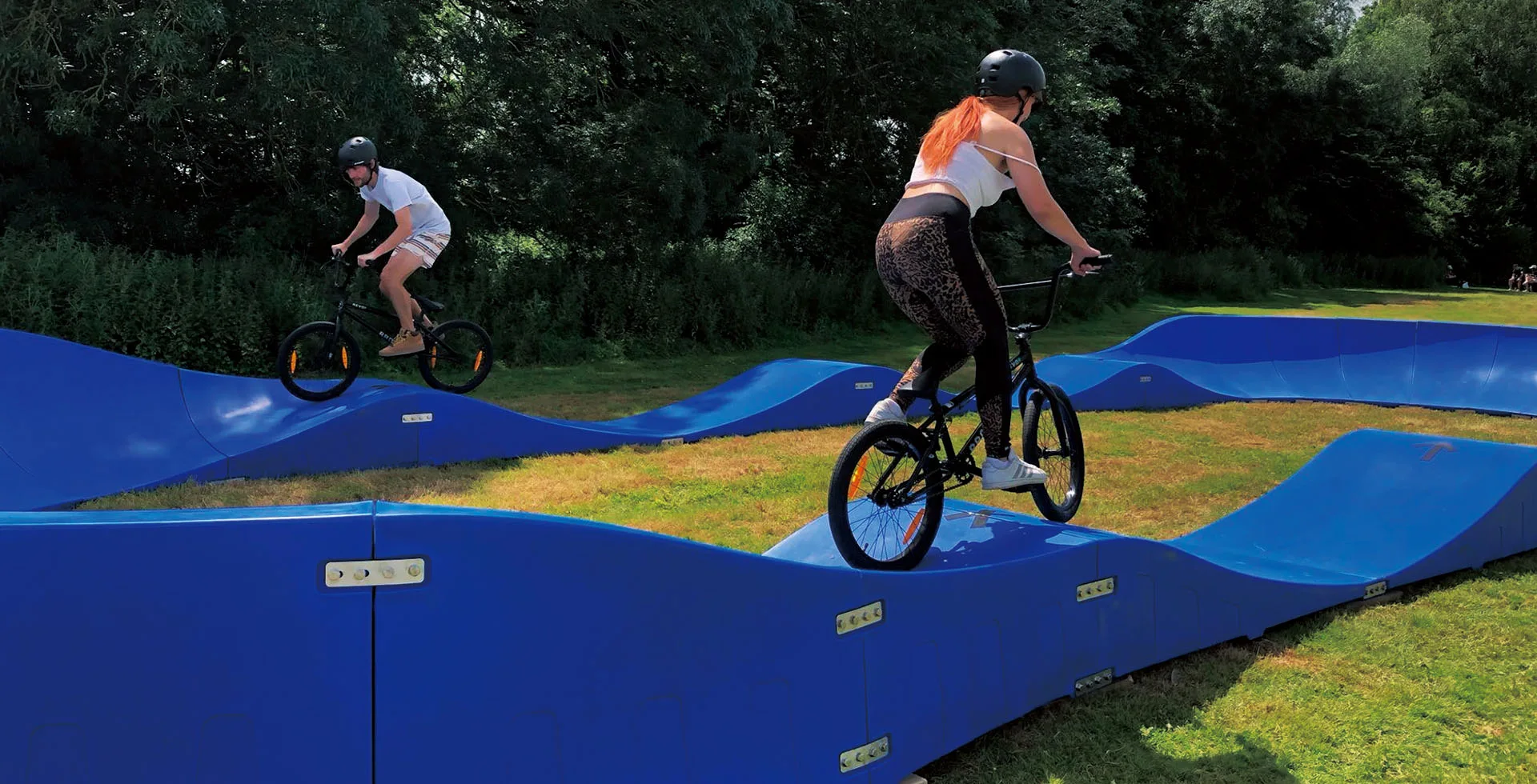 a modular pump track was a big hit with kids and families