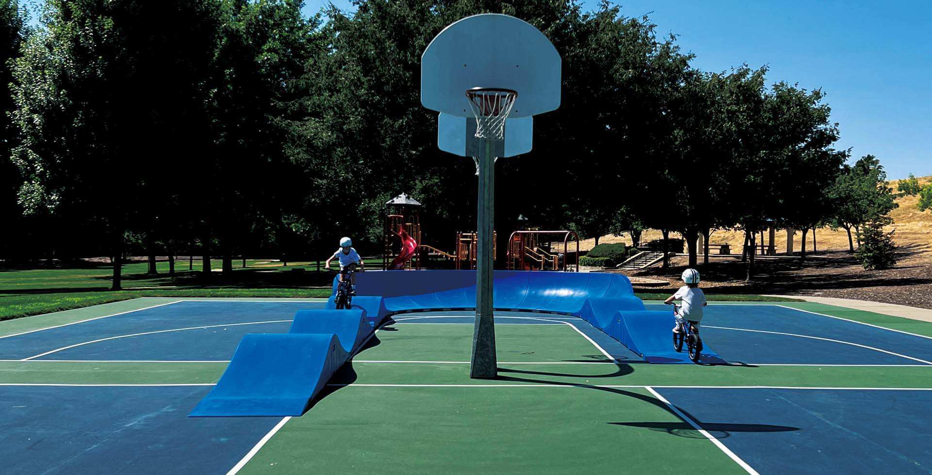 Adding modular pump tracks to empty or unused spots