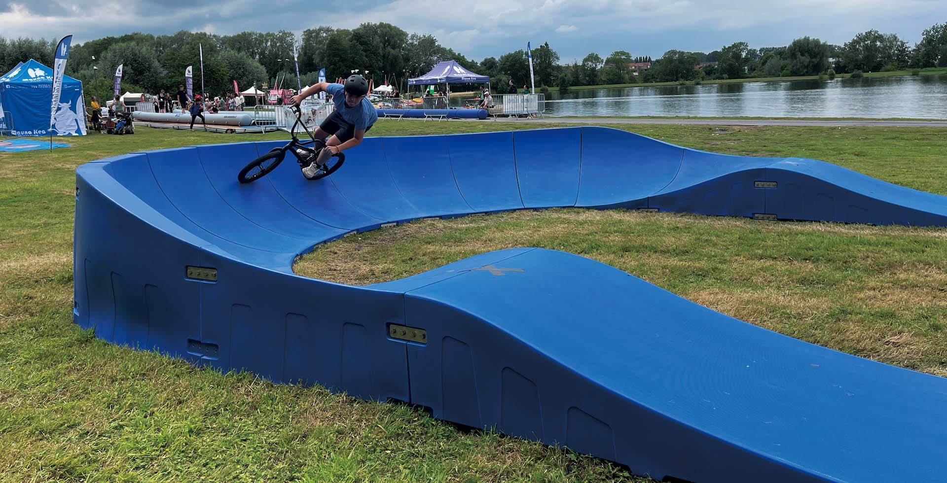 The real strength of the adjustable pump track comes from its ability to fit different places