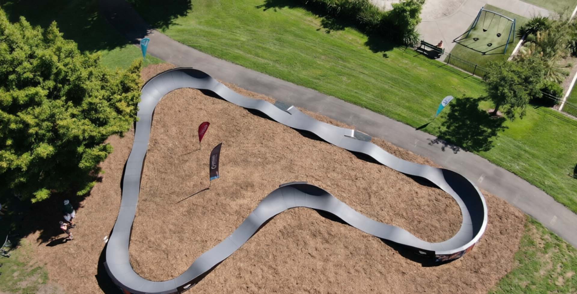 Pump Track installé sur une petite surface